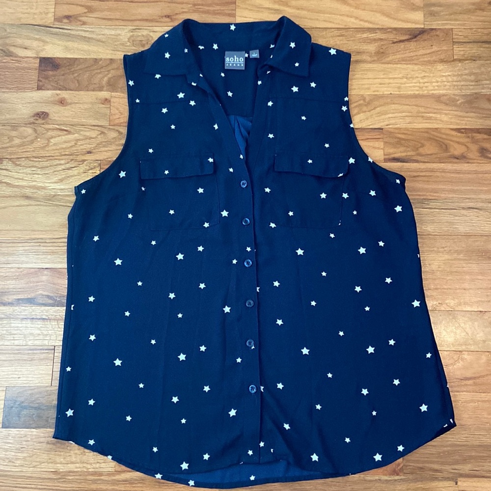 NWOT sleeveless button up
